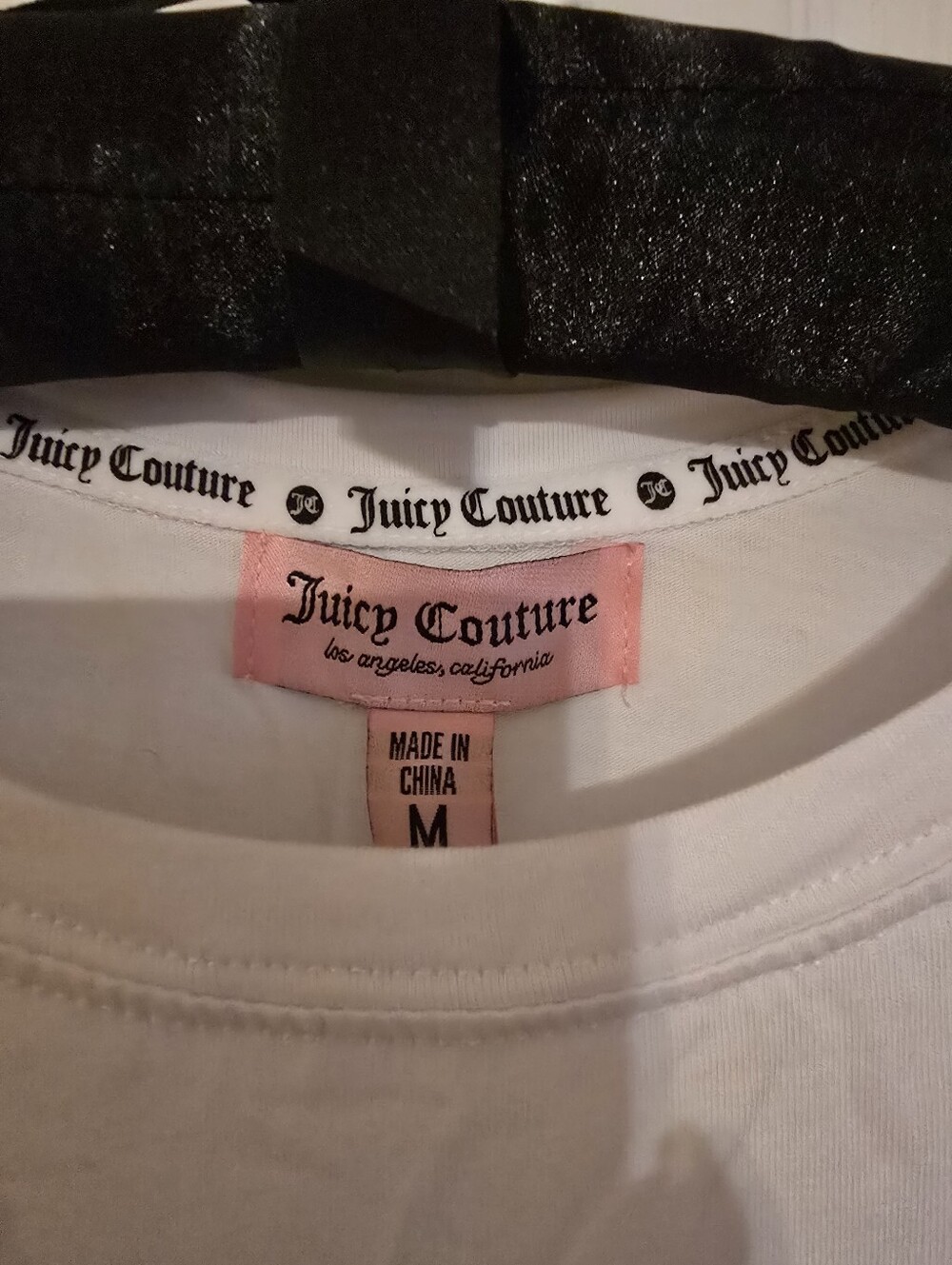 NWT Juicy Couture White Metallic Logo Graphic T-Shirt - Size M - Picture 3 of 5